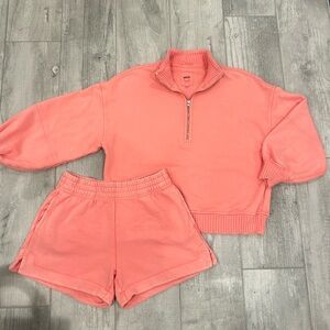 Aerie Coral Pullover/Short Set